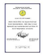 Phân tích công tác hạch toán về kế toán thành phẩm tiêu thụ và XĐKQKD của công ty xuất nhập khẩu