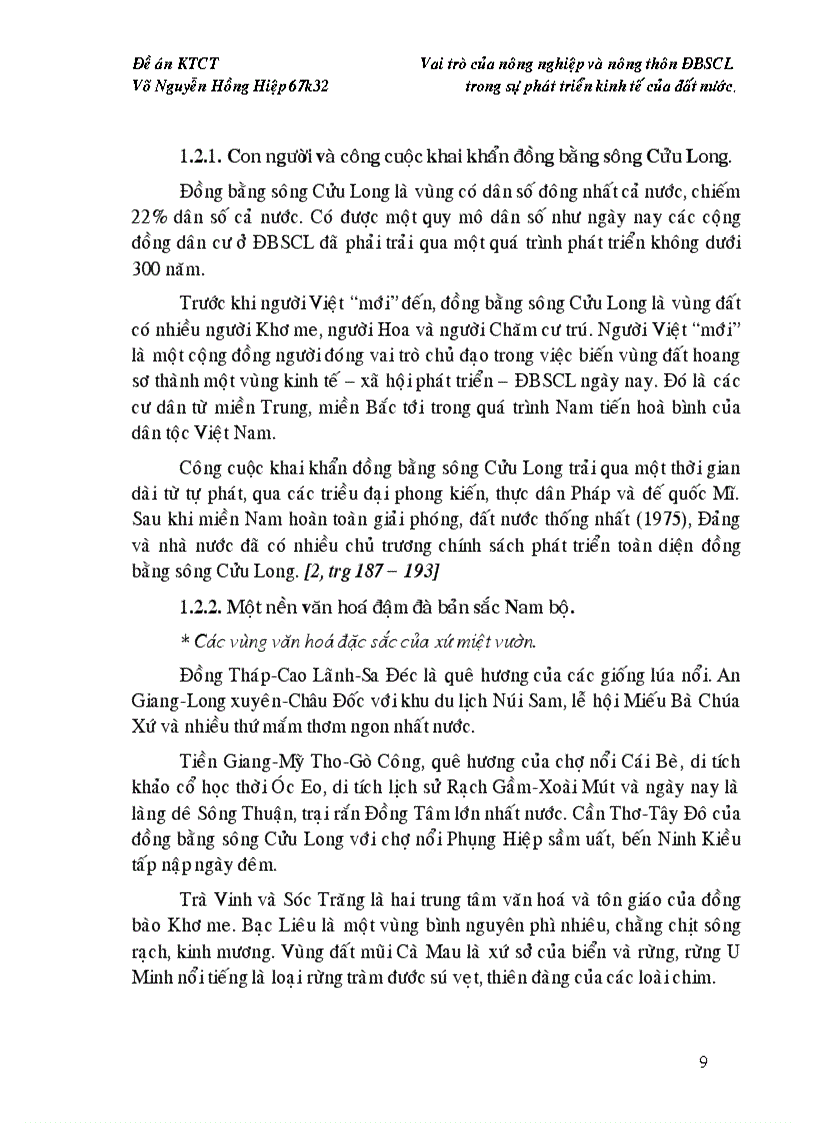 image for page Vai trò của nông nghiệp và nông thôn đồng bằng sông cửu long