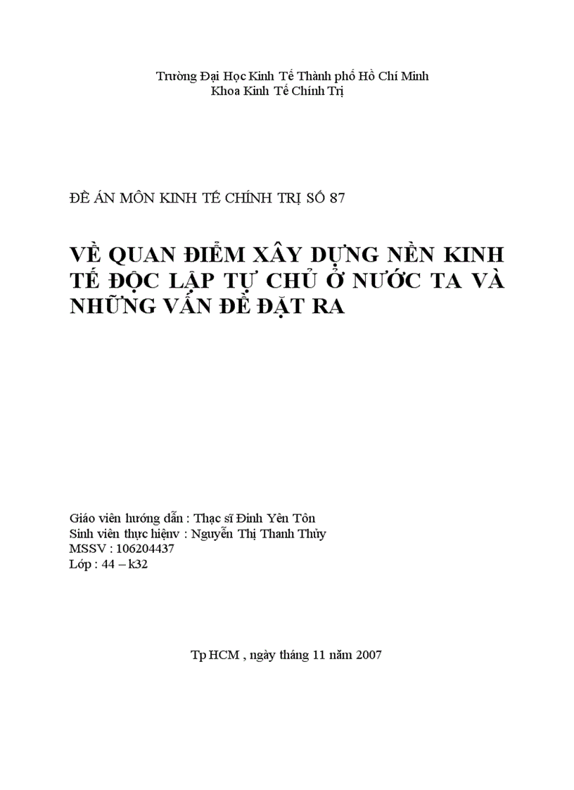 image for page Về quan điểm xây dựng nền kinh tế độc lập tự chủ ở nước ta và những vấn đề đặt ra