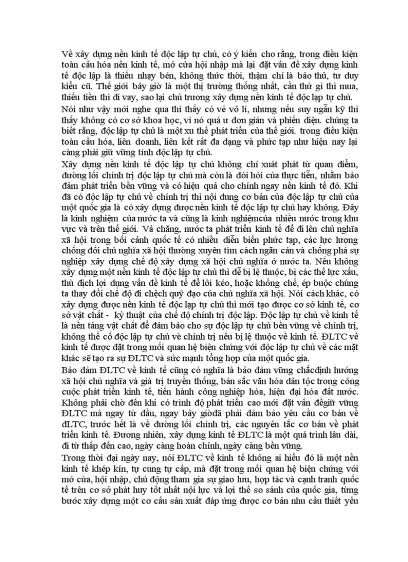 image for page Về quan điểm xây dựng nền kinh tế độc lập tự chủ ở nước ta và những vấn đề đặt ra