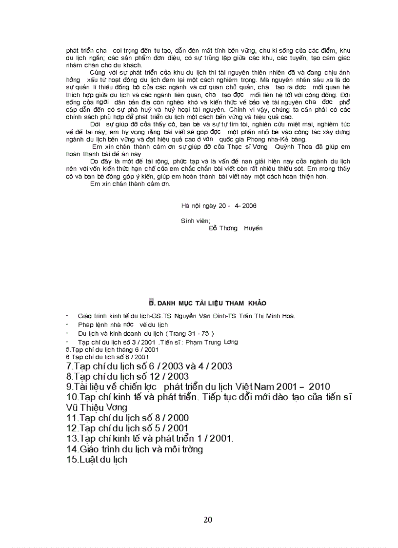 image for page Giải pháp nhằm phát triển du lịch bền vững ở Phong nha Kẻ bàng