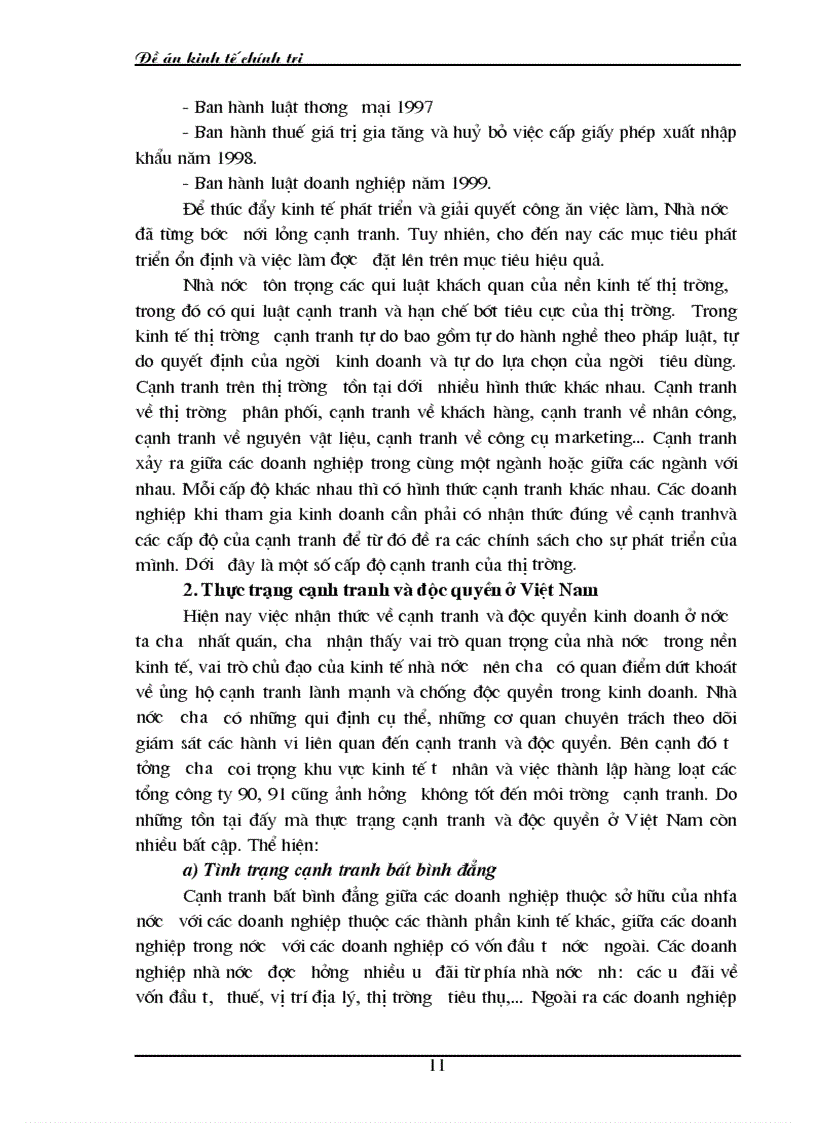 image for page Thực trạng cạnh tranh và độc quyền ở nước ta hiện nay như thế nào