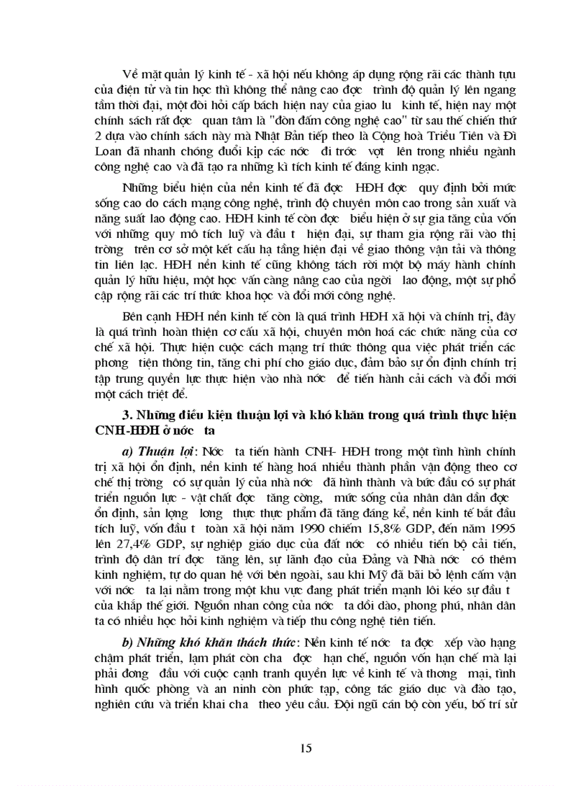 image for page Những điều kiện thuận lợi và khó khăn trong quá trình thực hiện CNH HĐH ở nước ta