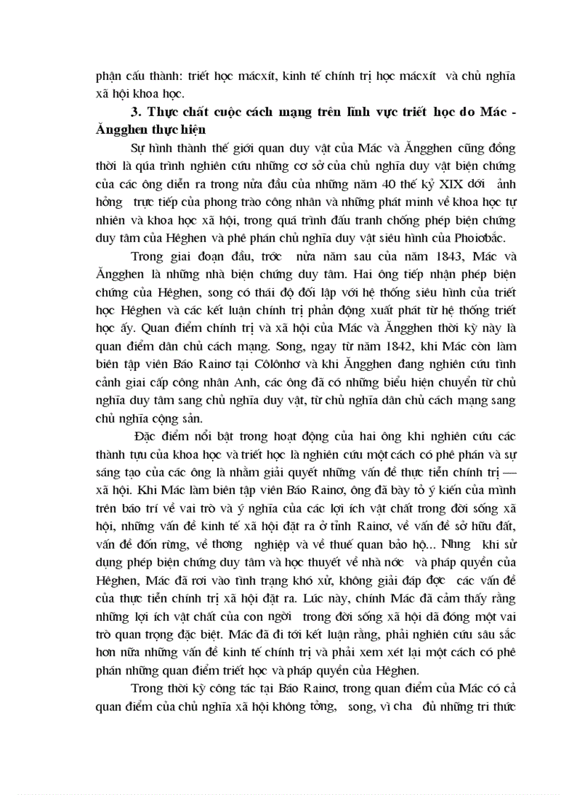 image for page Phân tích thực chất của cuộc cách mạng trên lĩnh vực triết học do Mác Ăngghen