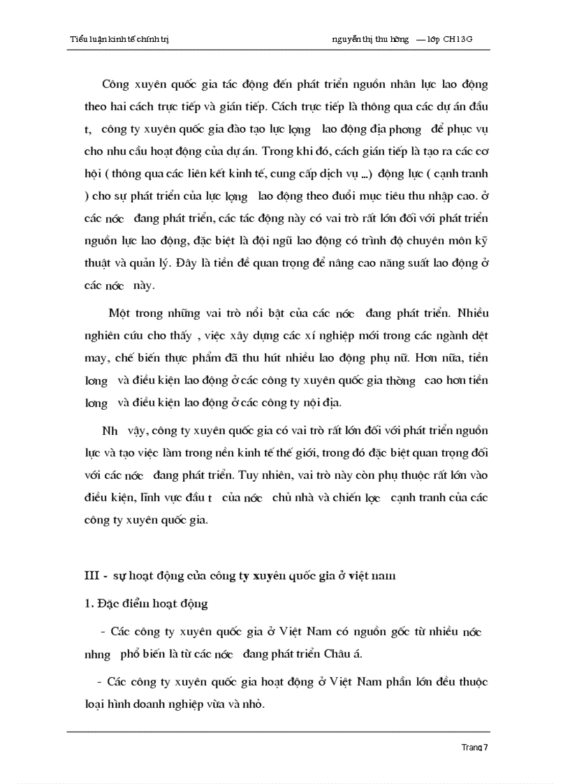 image for page Sự hoạt động của công ty xuyên quốc gia ở việt nam