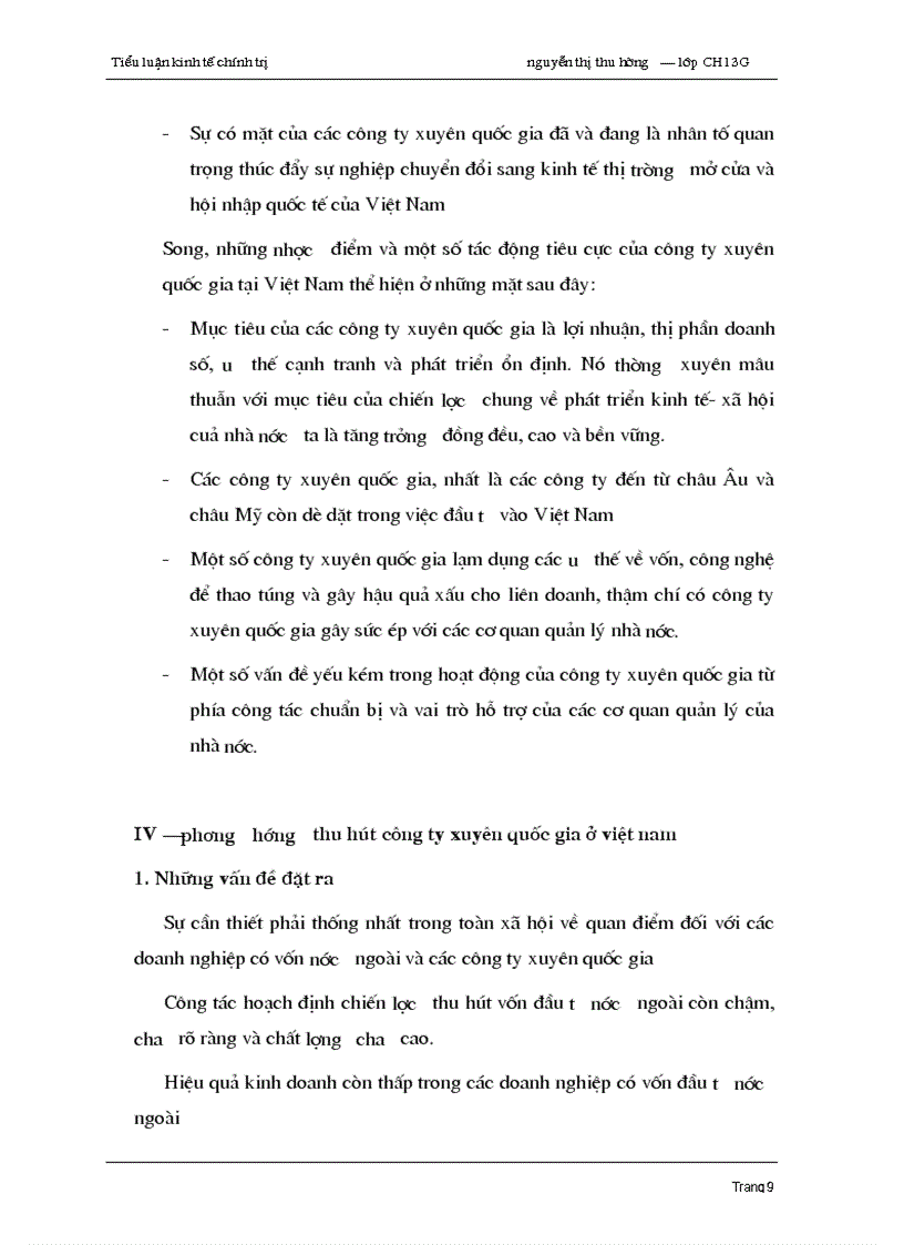 image for page Sự hoạt động của công ty xuyên quốc gia ở việt nam