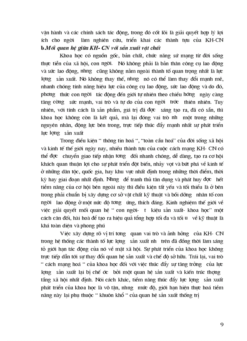 image for page Nội dung KH CN và hướng tác động của KH CN ở Việt Nam