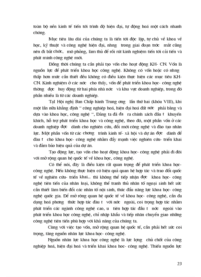 image for page Nội dung KH CN và hướng tác động của KH CN ở Việt Nam