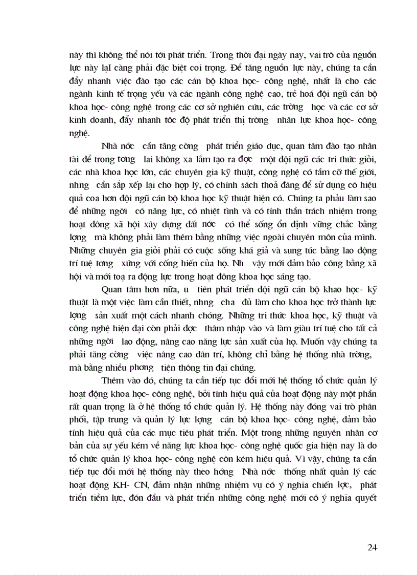 image for page Nội dung KH CN và hướng tác động của KH CN ở Việt Nam