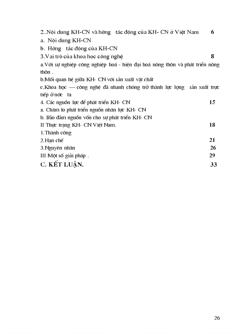 image for page Nội dung KH CN và hướng tác động của KH CN ở Việt Nam