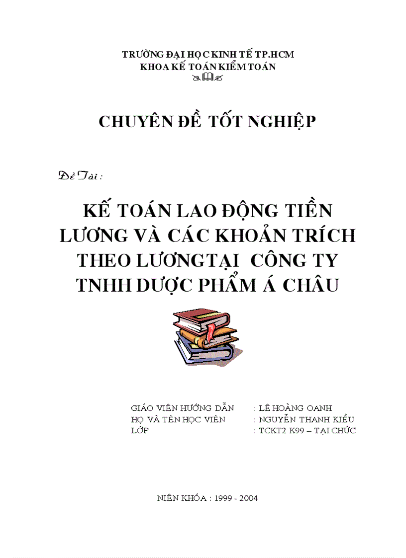 image for page Kế toán lao động tiền lương và các khoản trích theo lương tại Công ty TNHH dược phẩm Á Châu