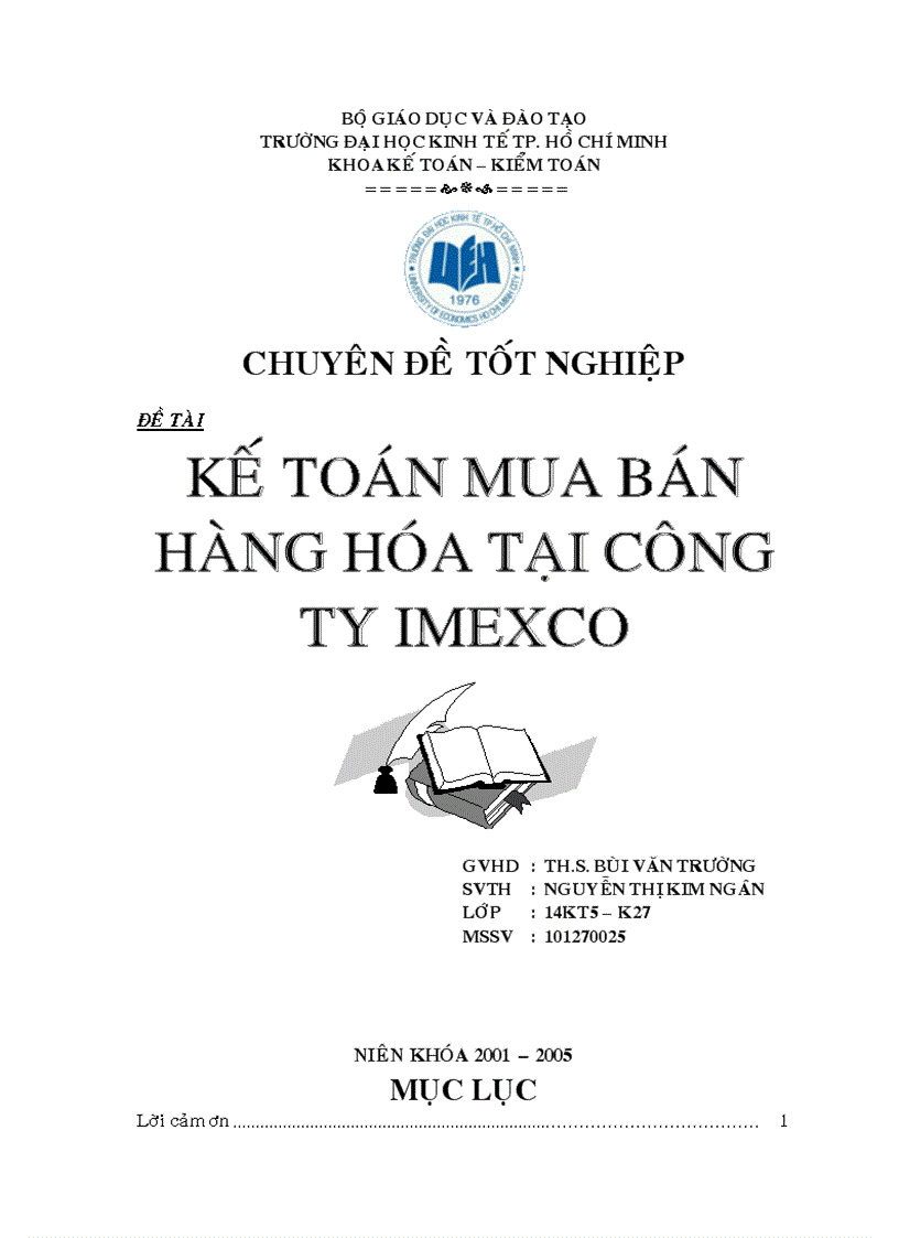 Kế toán mua bán hàng hóa tại Công ty IMEXCO 1