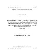 Khảo sát kiến thức thái độ thực hành về phòng chống nhiễm khuẩn hô hấp cấp tính của những bà mẹ có con dưới 5 tuổi tại thị trấn tân túc huyện bình chánh tp hcm 2004