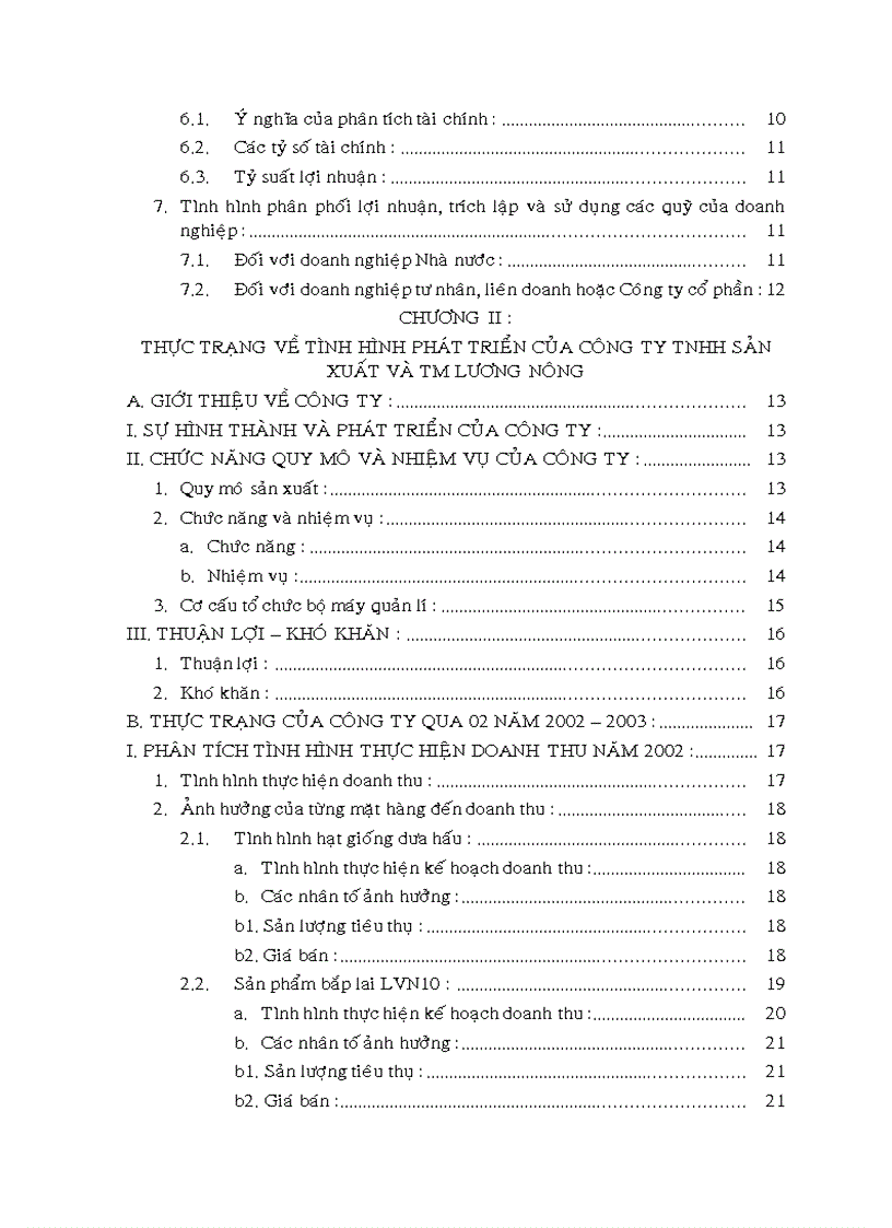 image for page Phân tích tình hình thực hiện doanh thu lợi nhuận tại Công ty TNHH sản xuất và thương mại Lương Nông