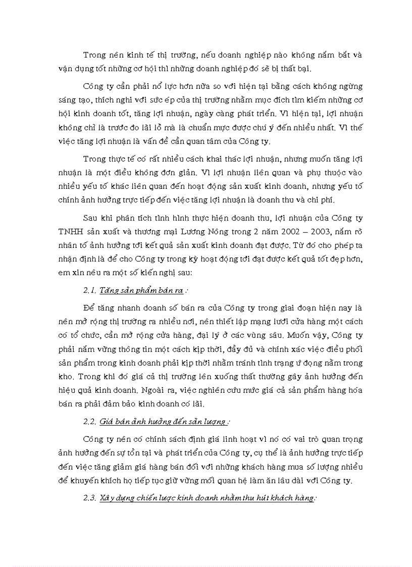 image for page Phân tích tình hình thực hiện doanh thu lợi nhuận tại Công ty TNHH sản xuất và thương mại Lương Nông