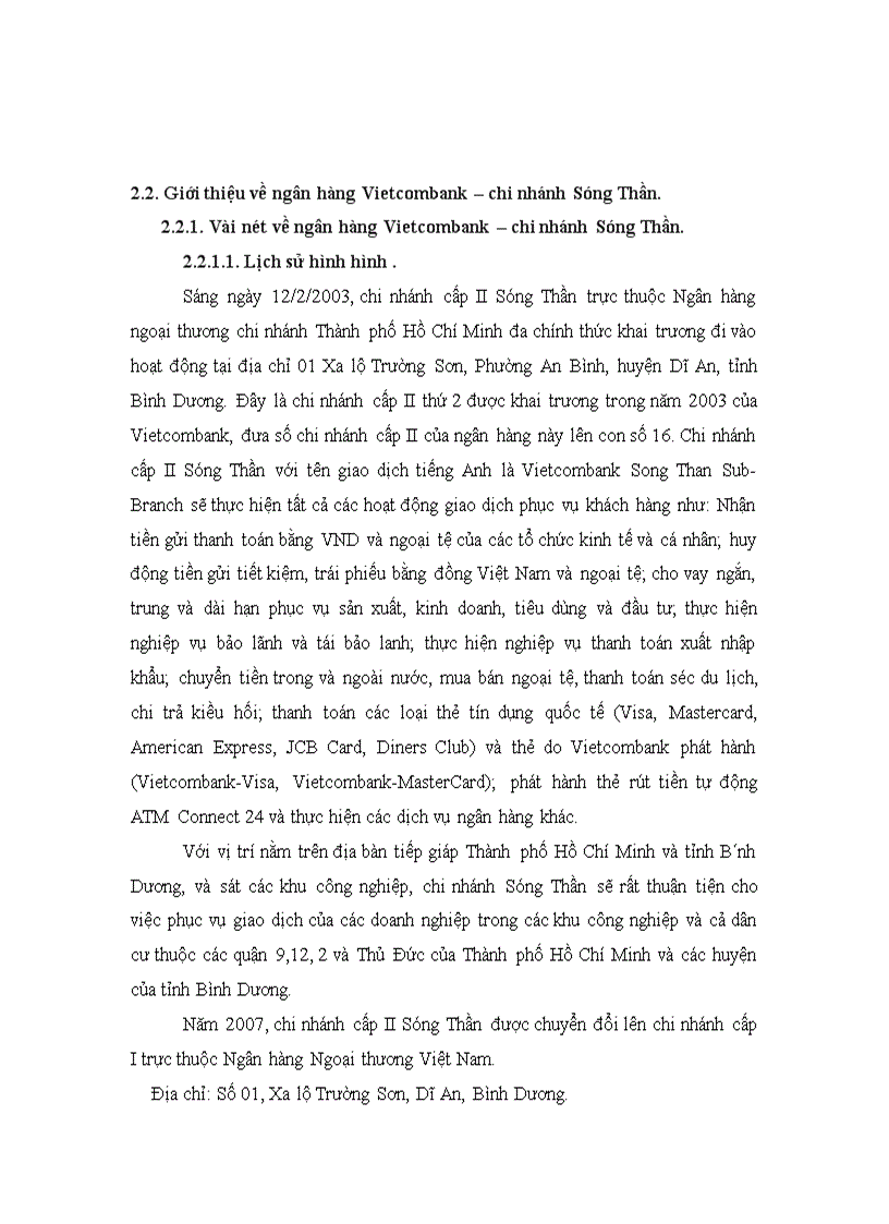 image for page Thực trạng rủi ro tín dụng tại Ngân hàng TMCP ngoại thương Việt Nam Chi nhánh Sóng Thần