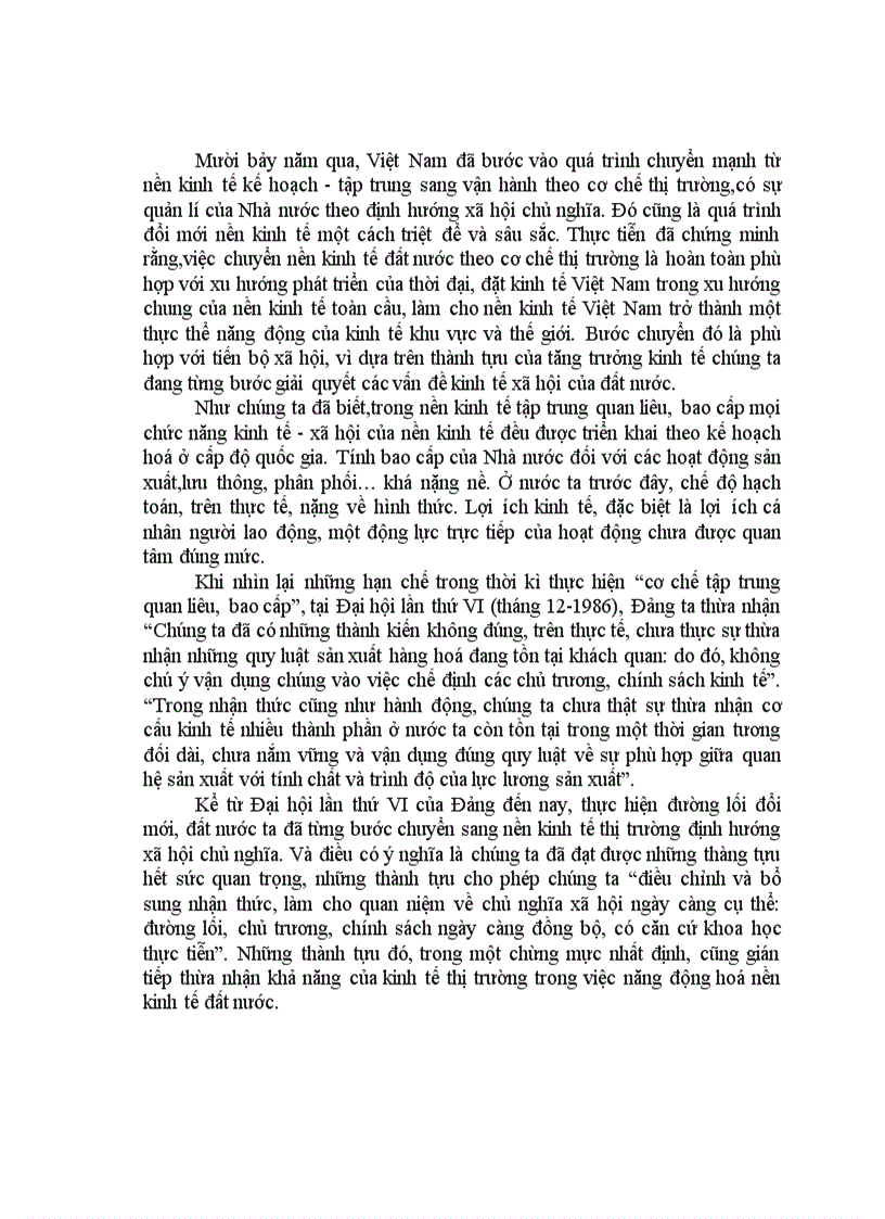 Quá trình hình thành tư duy kinh tế thị trường của đảng và nhà nước việt nam