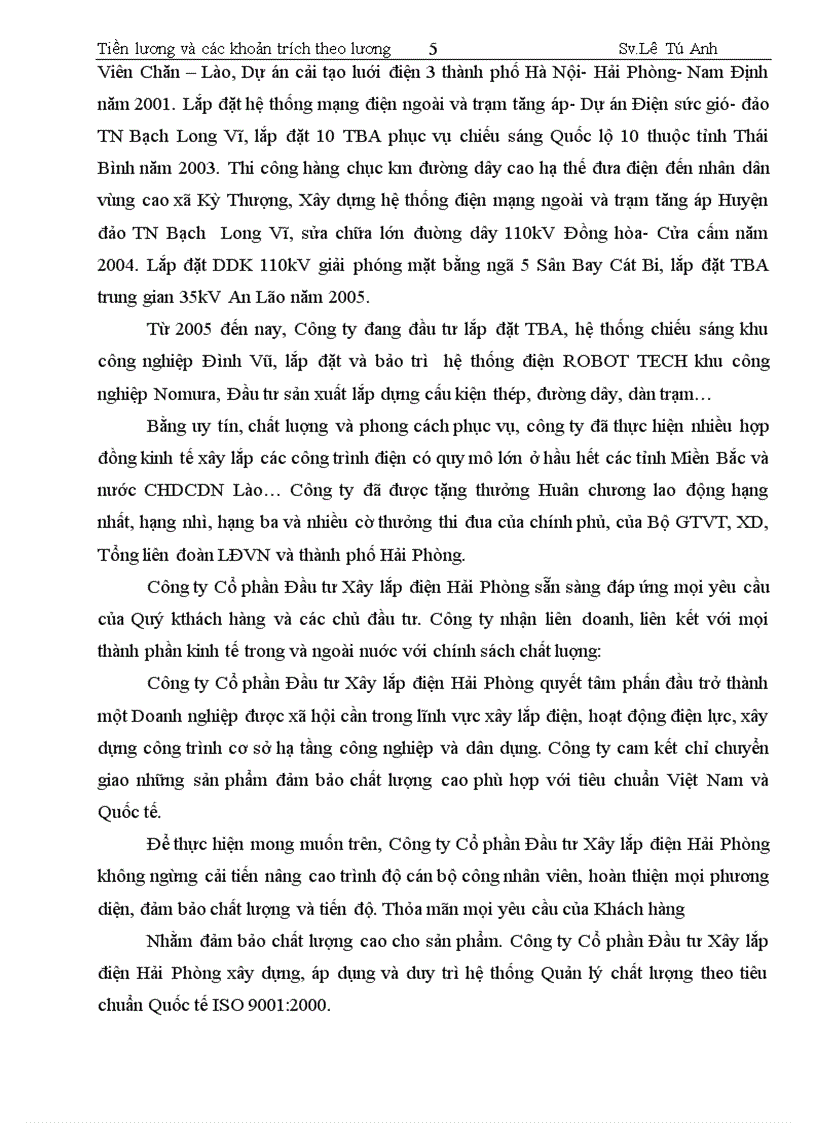 image for page Hoàn thiện kế toán tiền lương và các khoản trích theo lương tại công ty cổ phần đầu tư xây lắp điện hải phòng