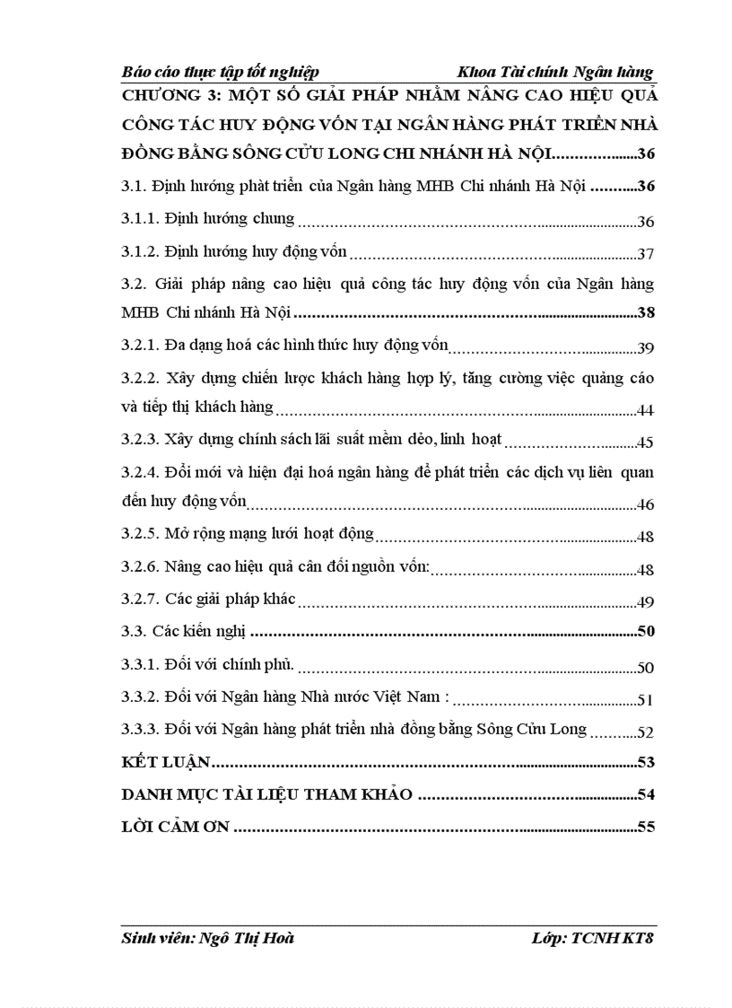 Thực trạng công tác huy động vốn tại ngân hàng phát triển nhà đồng bằng sông cửu long mhb chi nhánh hà nội