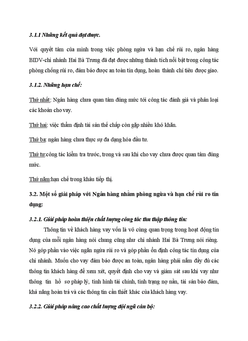 image for page Thực trạng quản lý rủi ro tín dụng tại ngân hàng đầu tư và phát triển việt nam chi nhánh hai bà trưng