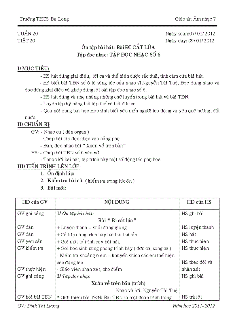 image for page Âm nhạc 7 tiết 20