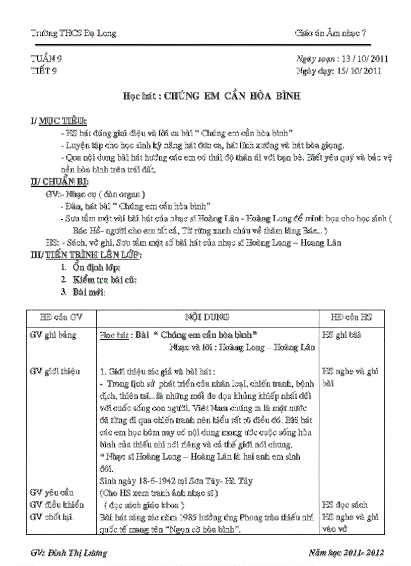 image for page Âm nhạc 7 tiết 9