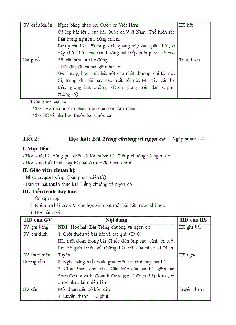 image for page Bộ giáo án Âm nhạc lớp 6 namhocj211 2012