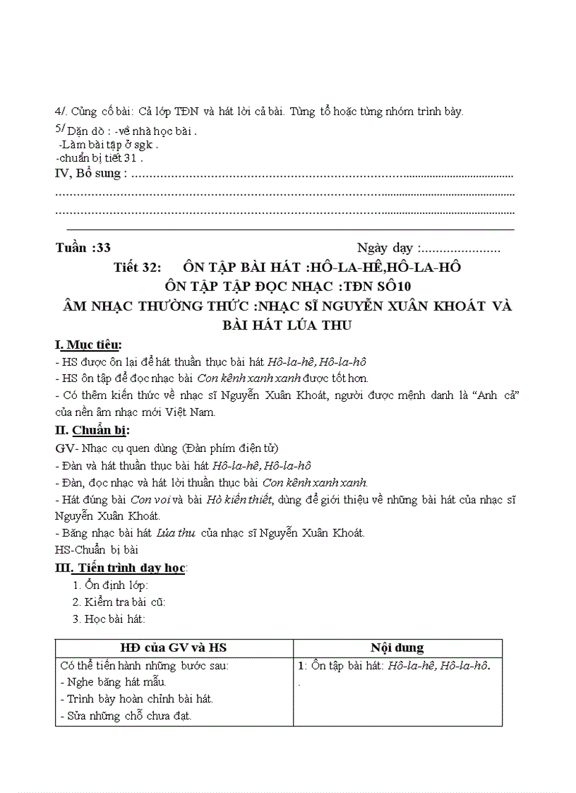 image for page Bộ giáo án Âm nhạc lớp 6 namhocj211 2012