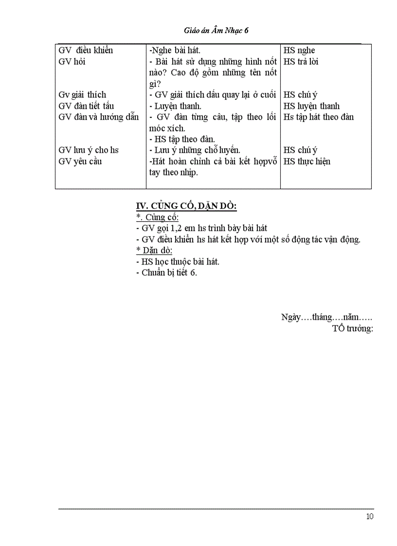 image for page Bộ giáo án âm nhạc lớp 6