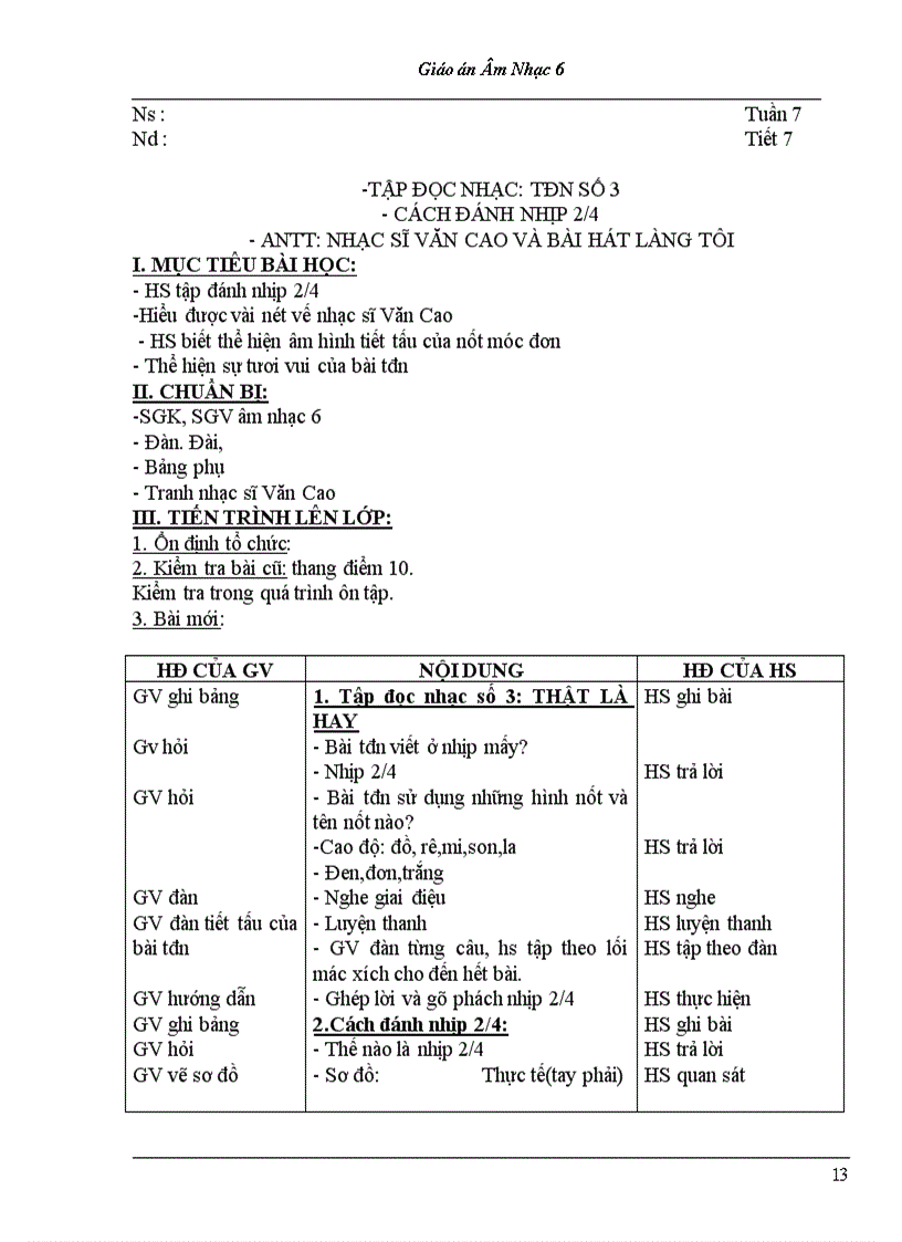 image for page Bộ giáo án âm nhạc lớp 6