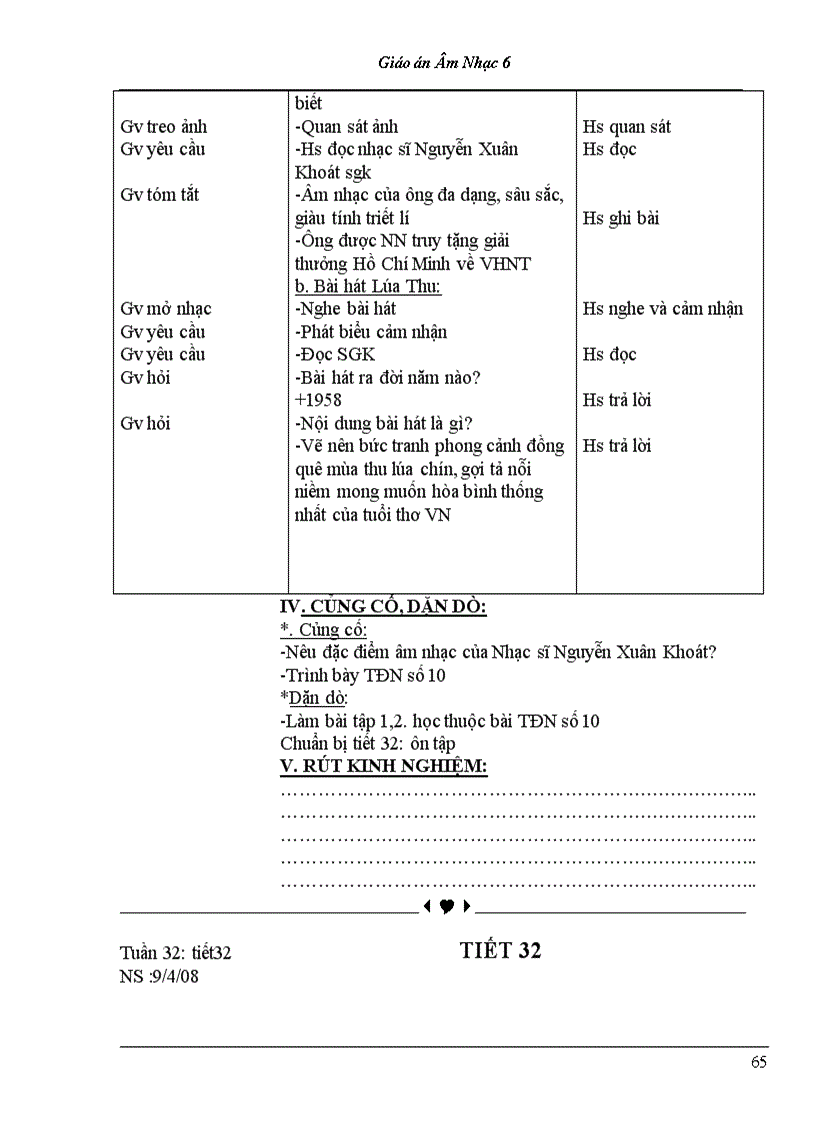 image for page Bộ giáo án âm nhạc lớp 6