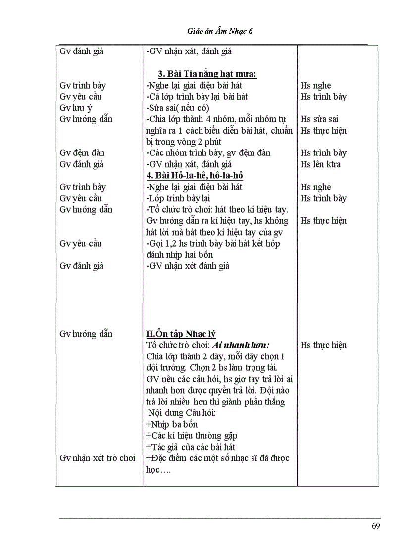 image for page Bộ giáo án âm nhạc lớp 6