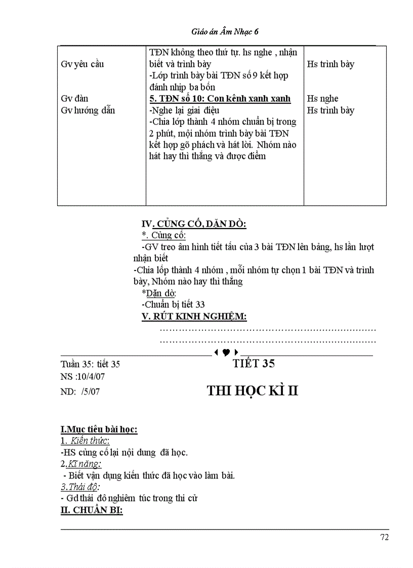 image for page Bộ giáo án âm nhạc lớp 6