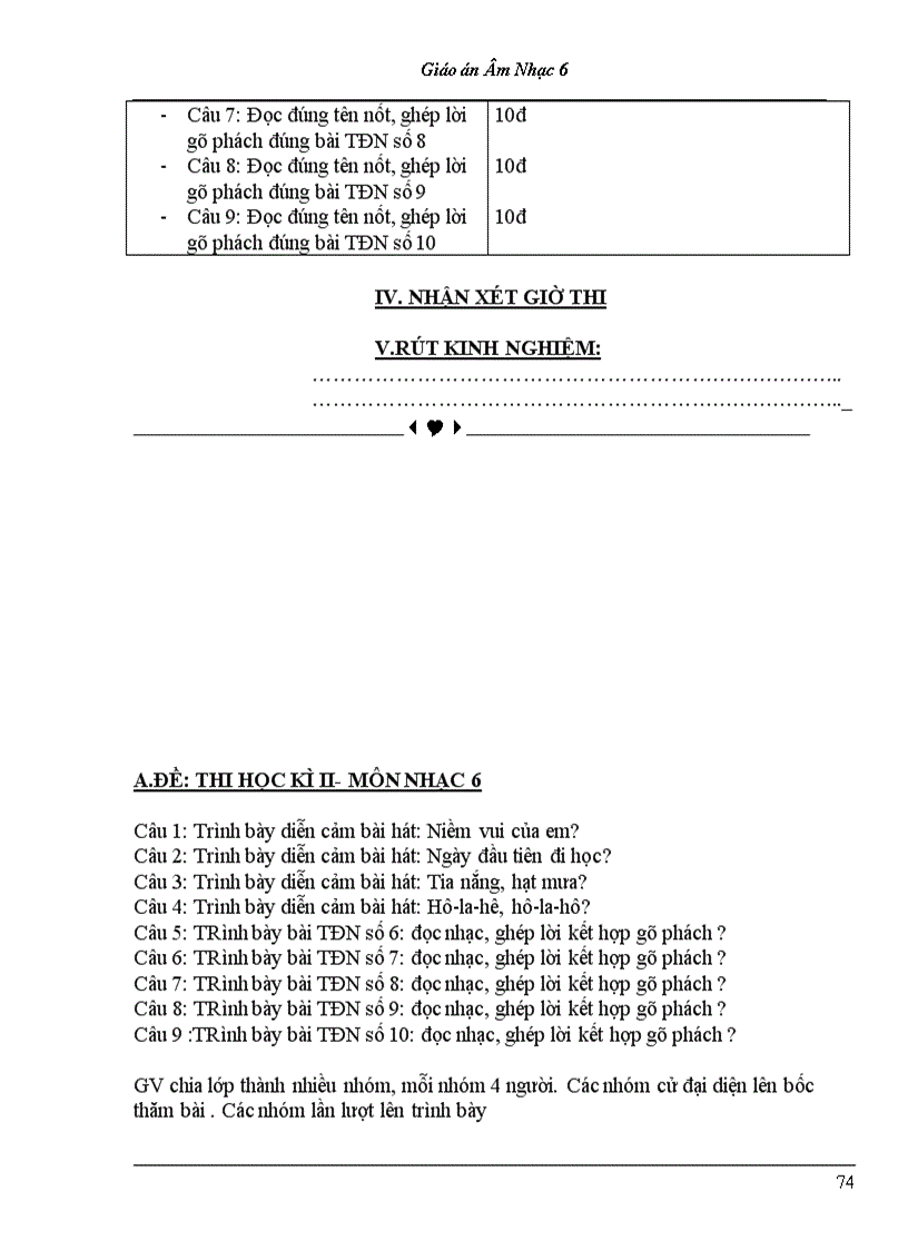 image for page Bộ giáo án âm nhạc lớp 6