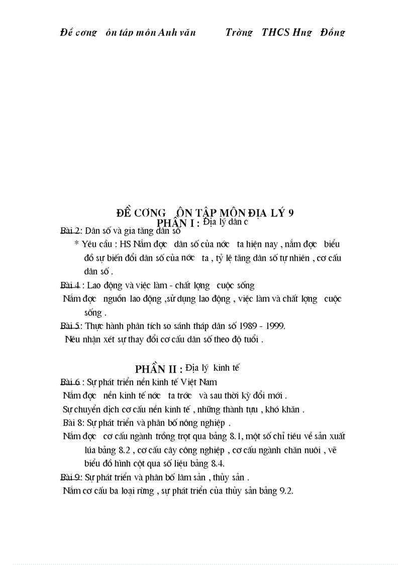 image for page Đề cương ôn tập Anh 9