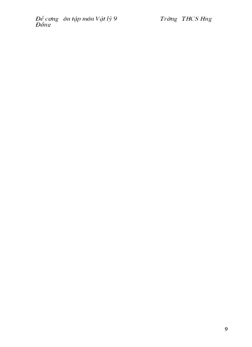 image for page Đề cương ôn tập lý 9