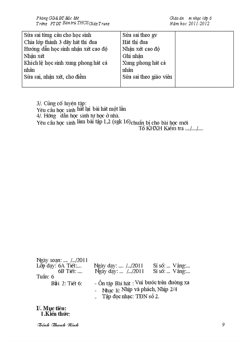image for page Giáo án âm nhạc 6 3 cọc