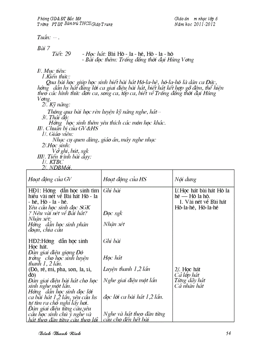 image for page Giáo án âm nhạc 6 3 cọc