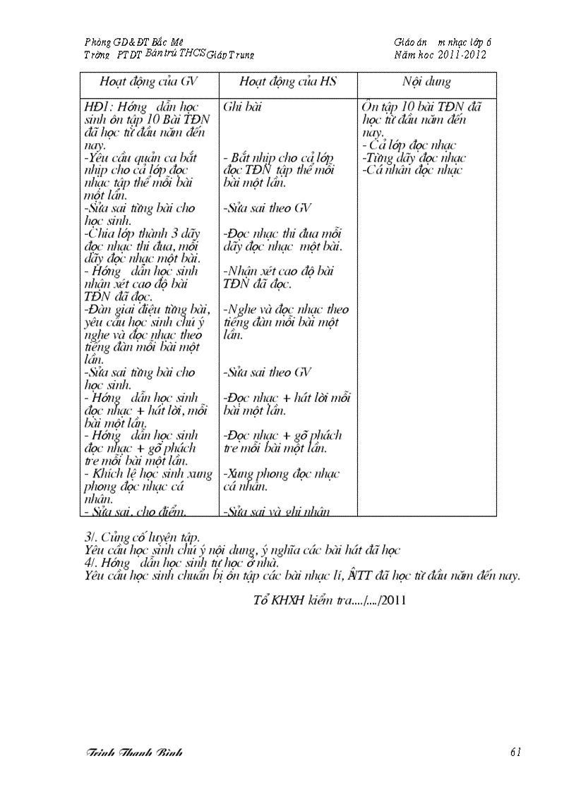 image for page Giáo án âm nhạc 6 3 cọc