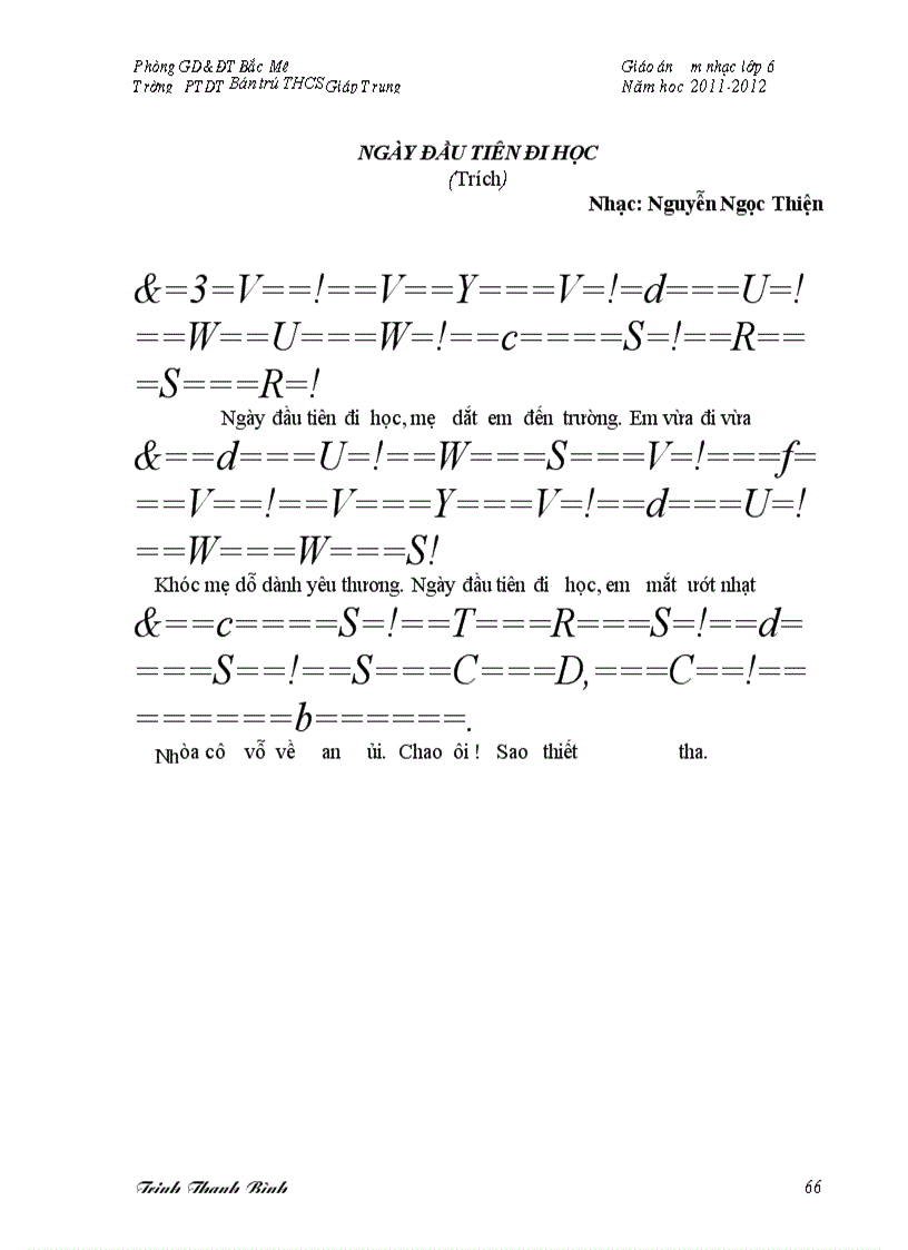 image for page Giáo án âm nhạc 6 3 cọc