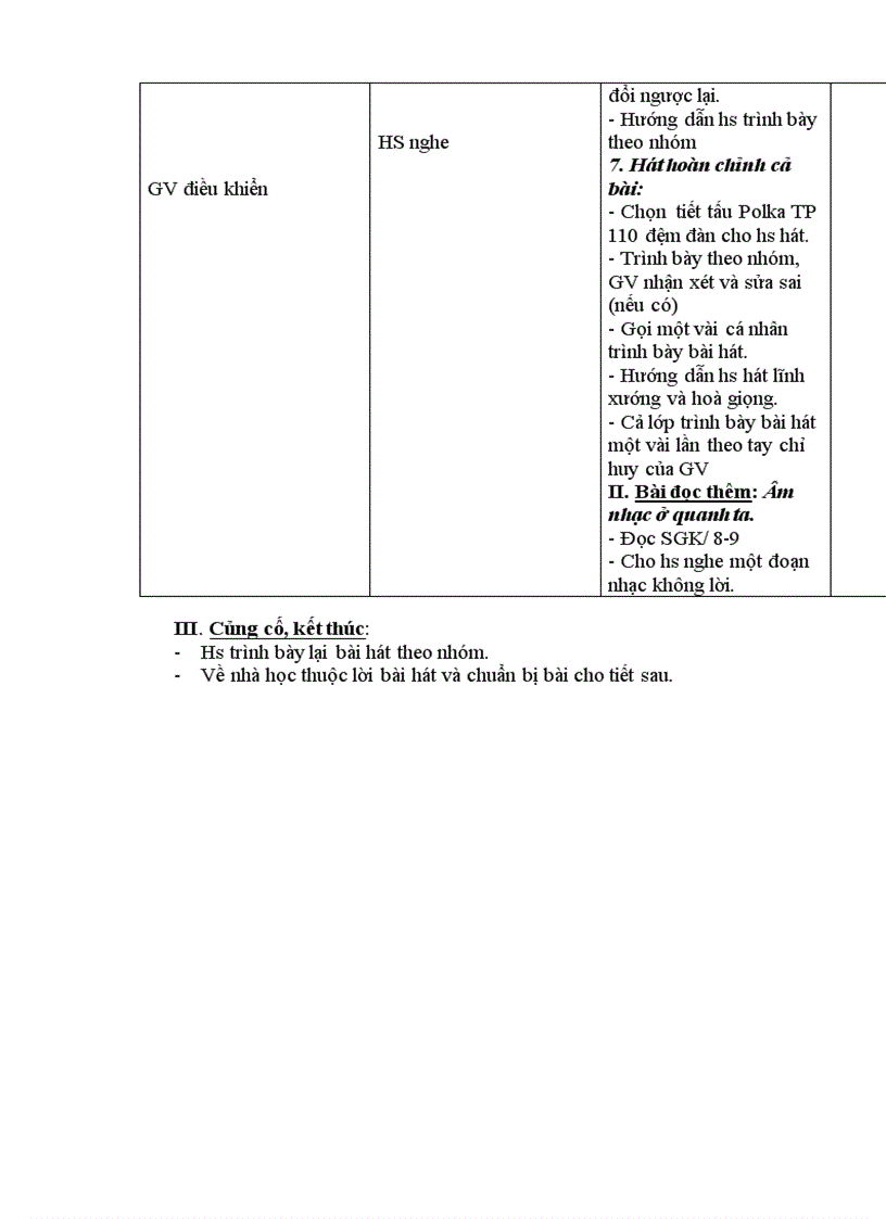 image for page Giáo án âm nhạc 6 cả năm 3 cột