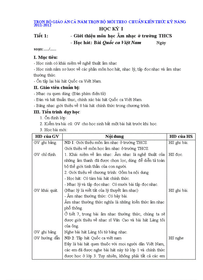 image for page Giáo án Âm nhạc 6 cả năm chuẩn