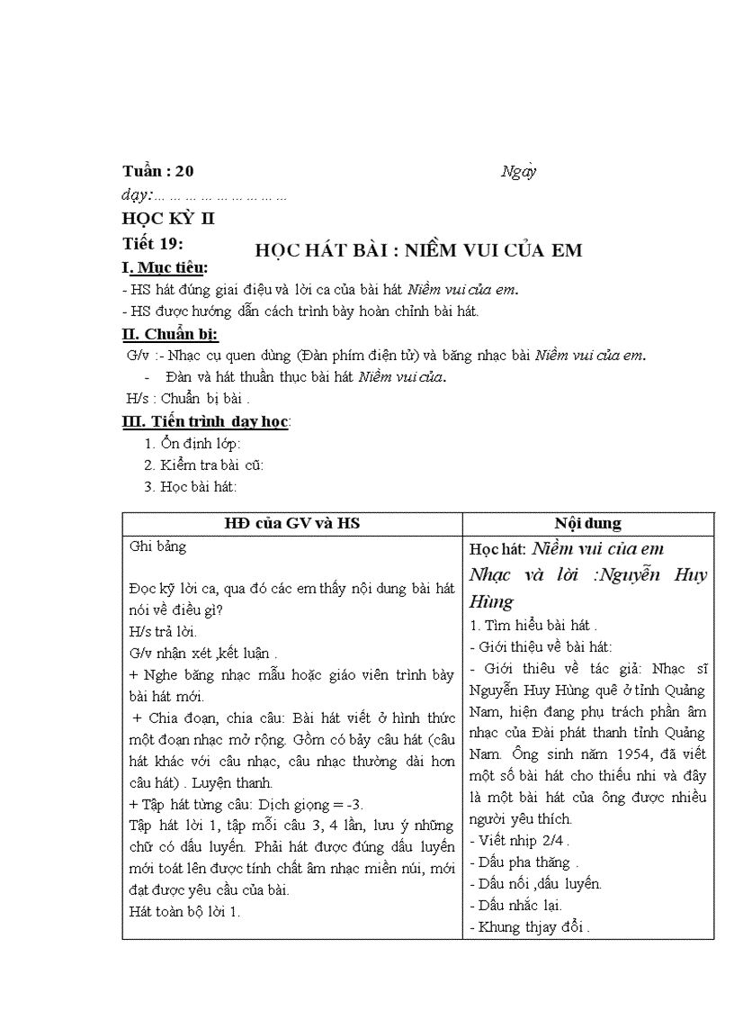 image for page Giáo án Âm nhạc 6 cả năm chuẩn