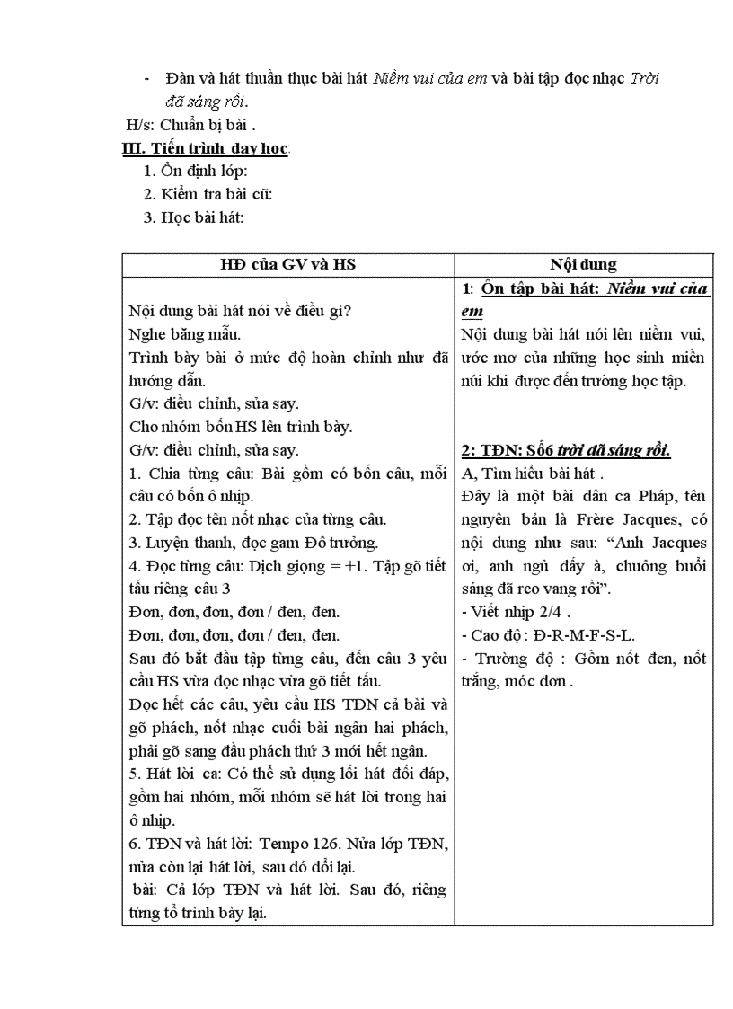 image for page Giáo án âm nhạc 6 chuẩn cả năm