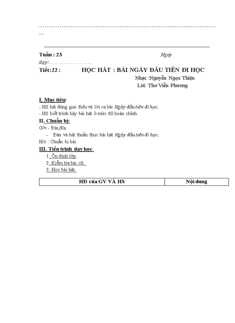 image for page Giáo án âm nhạc 6 chuẩn cả năm