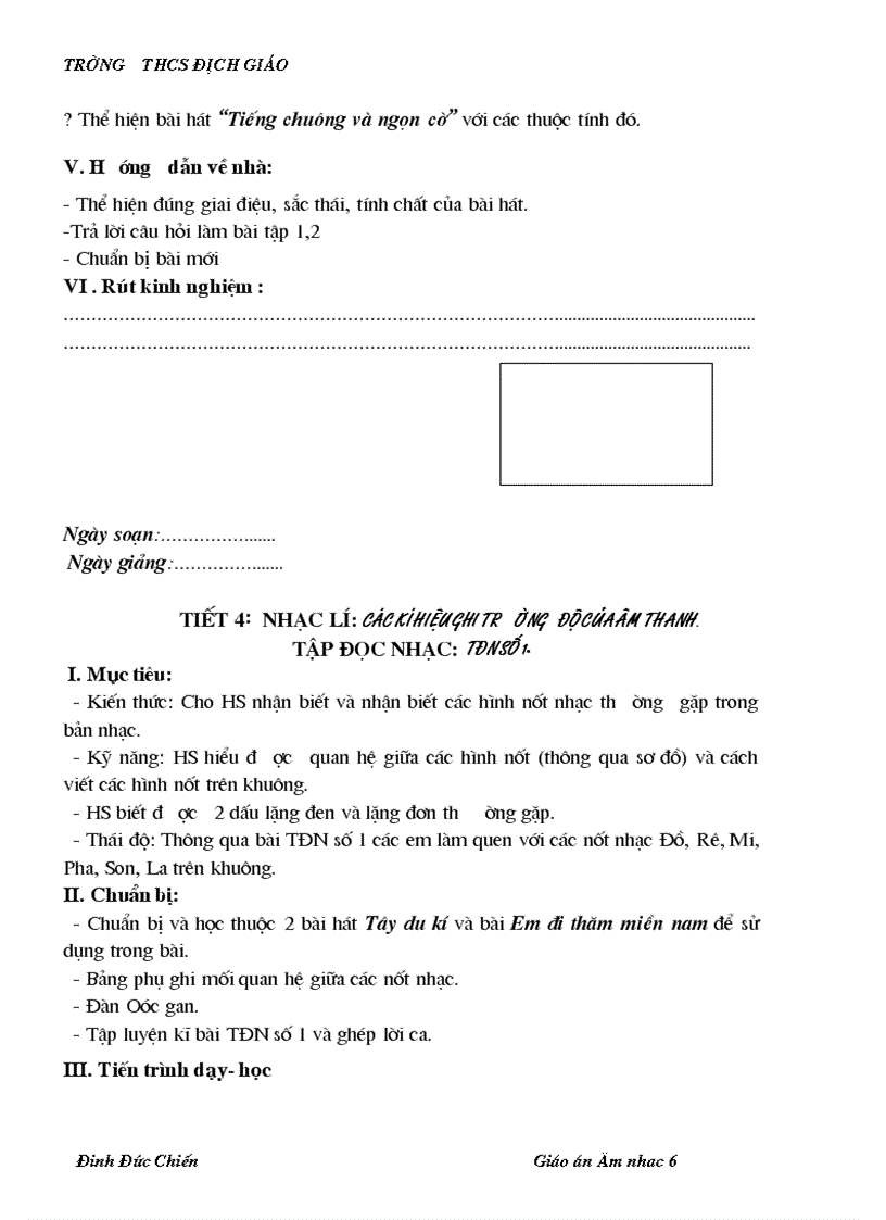 image for page Giáo án âm nhạc 6 đầy đủ