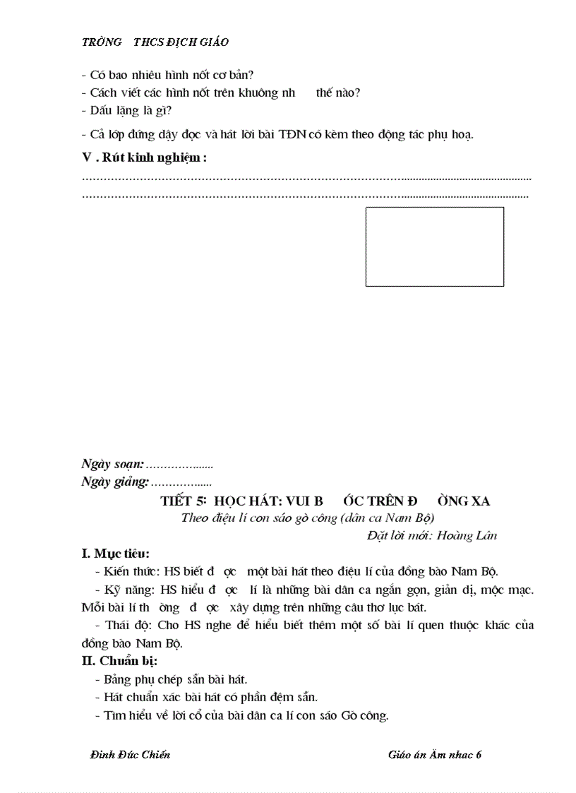 image for page Giáo án âm nhạc 6 đầy đủ