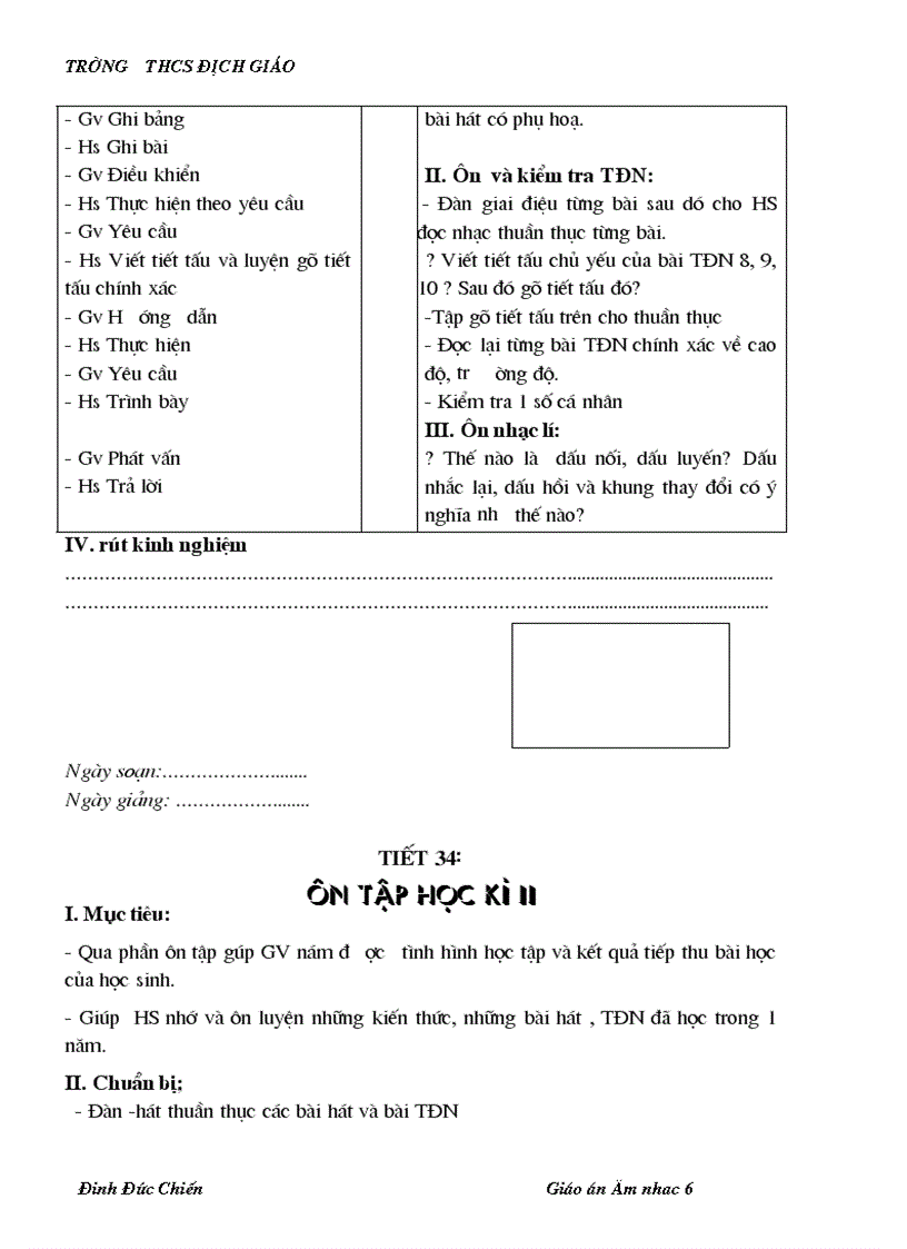 image for page Giáo án âm nhạc 6 đầy đủ