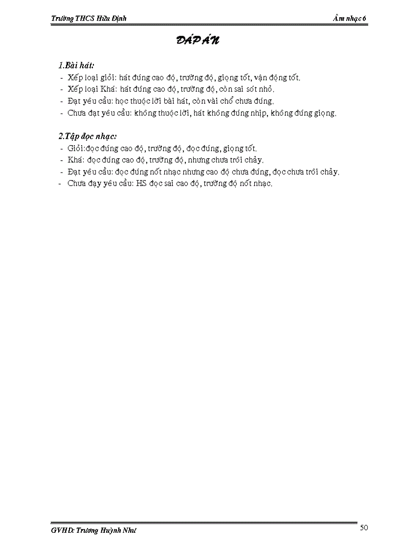 image for page Giáo án âm nhạc 6 HK 2