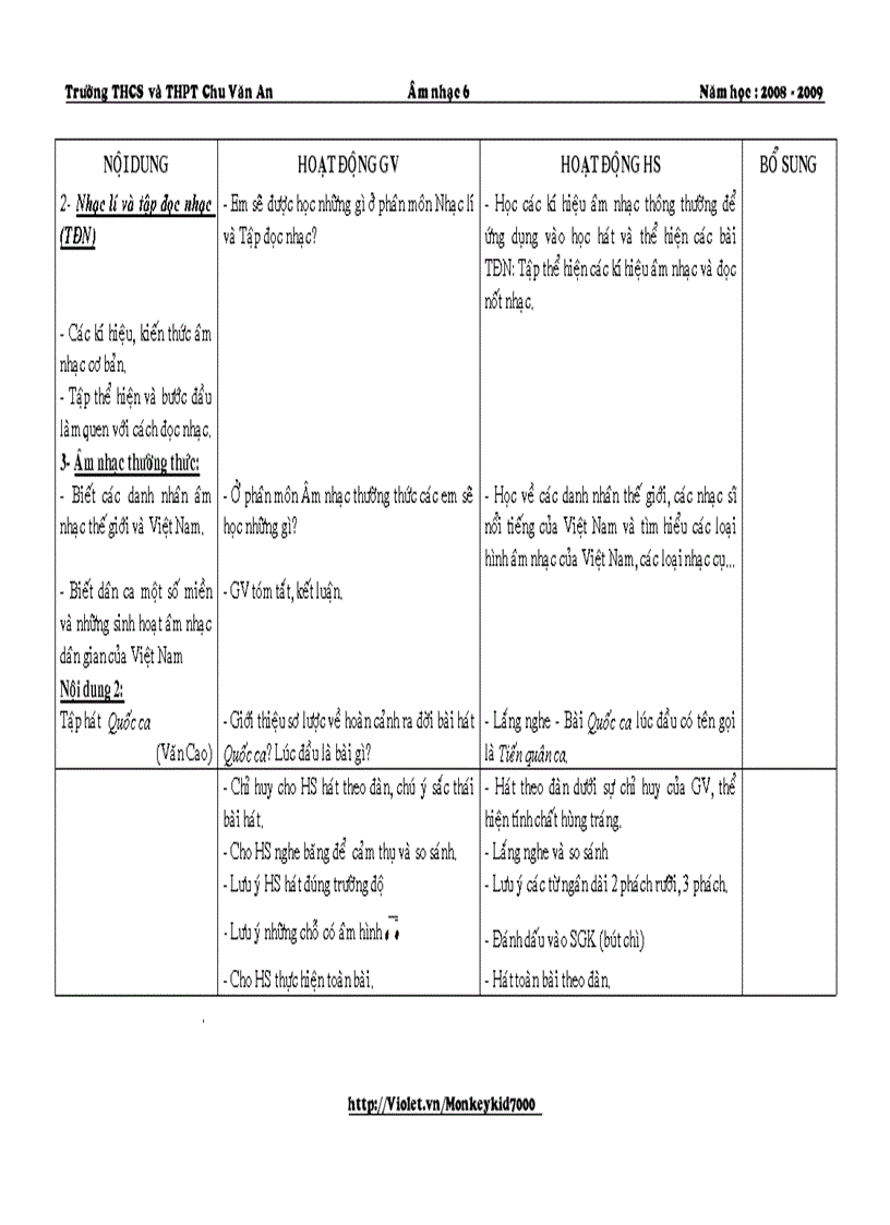 image for page Giáo án âm nhạc 6 hk i